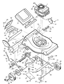 Mower Housing Assembly Diagram and Parts List for 21755X19D 1996 Briggs and Stratton Lawn Mower